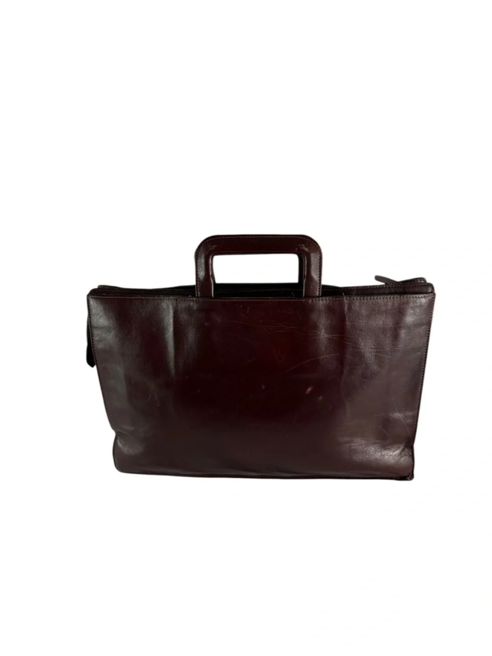 Vintage GOLD PFEIL Sport Burgundy Leather Classic Business Style Briefcase Bag